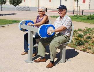 BANC 2 PLACES AVEC PEDALIER A BRAS