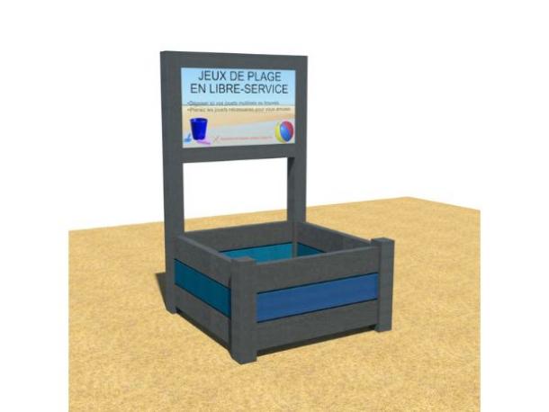 BAC DE PLAGE EN PLASTIQUE RECYCLE